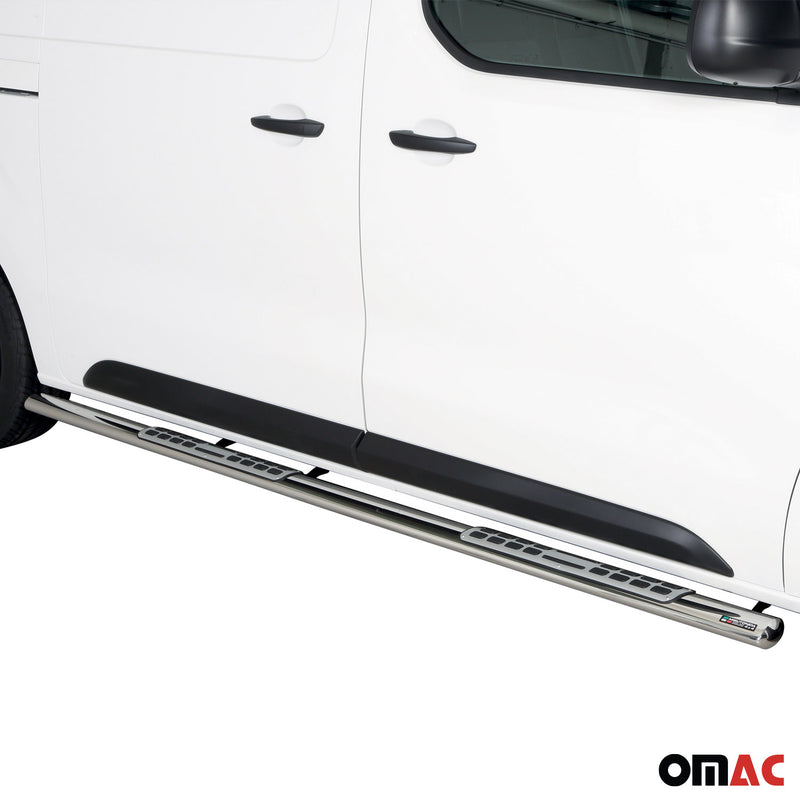 Marchepieds Latéraux pour Opel Vivaro 2019-2025 L2 Acier Inoxydable Argent