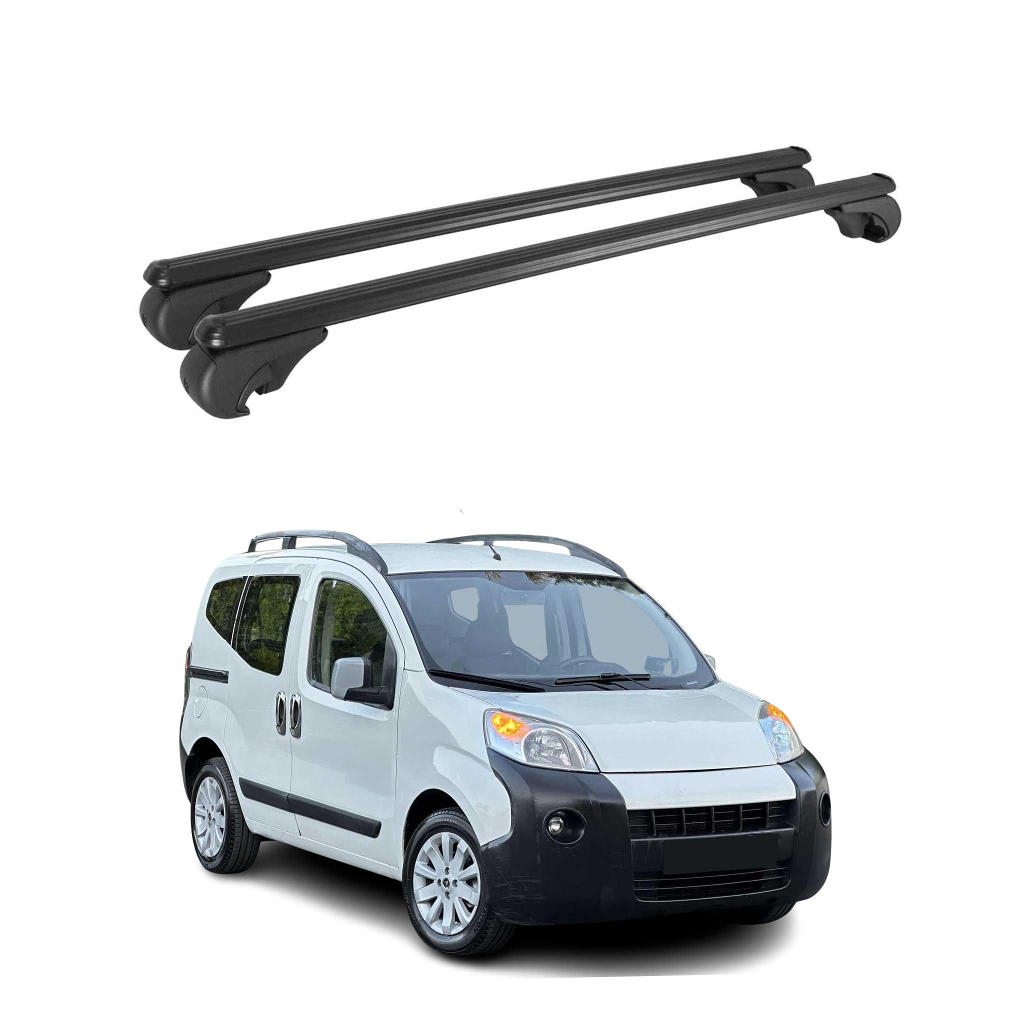 Barres de toit Transversales pour Citroen Nemo 2008-2017 TÜV Aluminium Noir 2Pcs