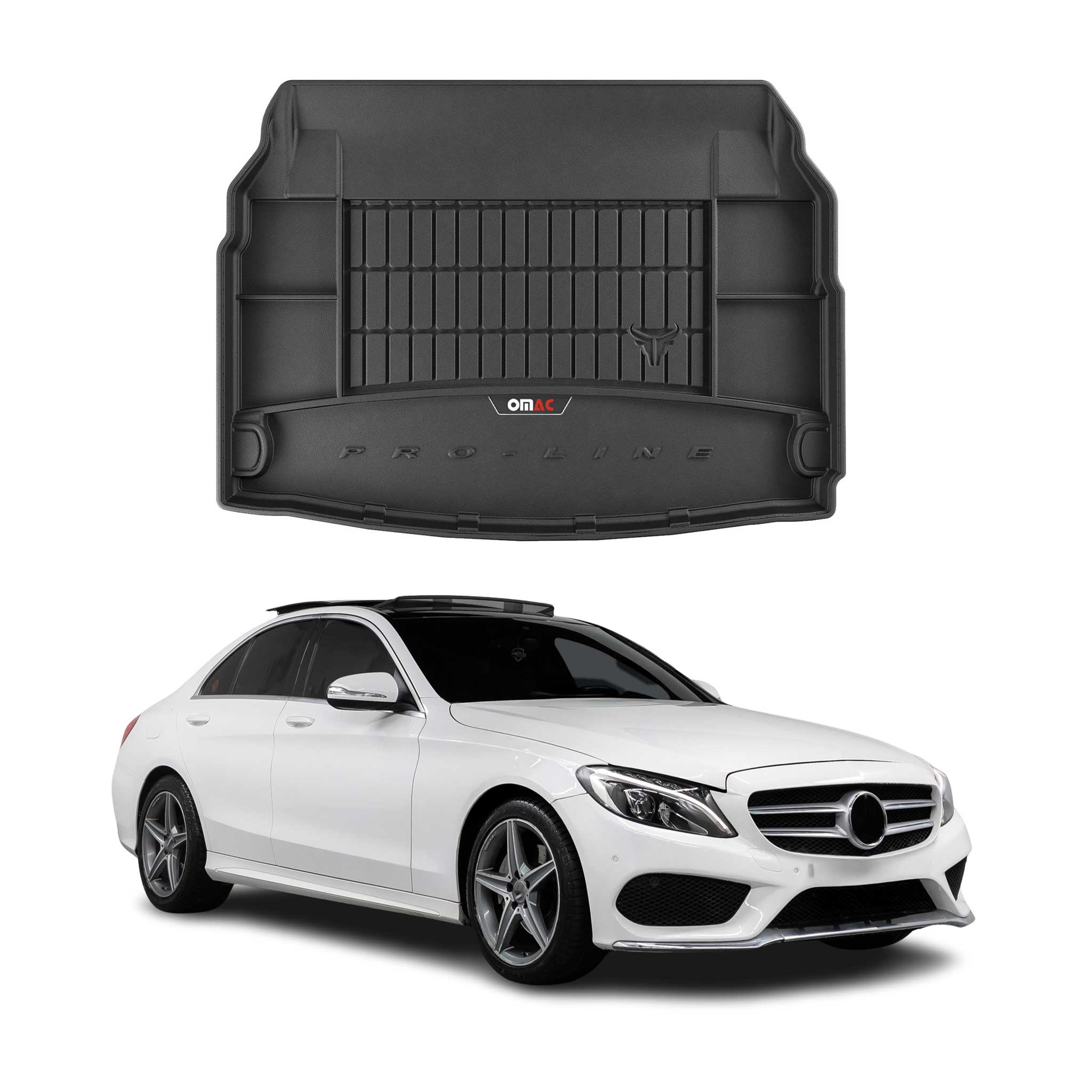 Tapis de Coffre pour Mercedes Classe C W205 2014-2021 TPE Noir