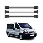 Barres de toit transversales pour Renault Trafic II 2001-2014 Aluminium Gris 3x