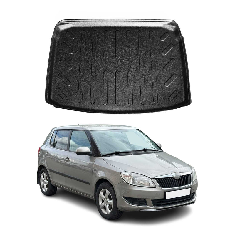 Tapis de Coffre pour Skoda Fabia 2008-2021 HB en TPE Noir