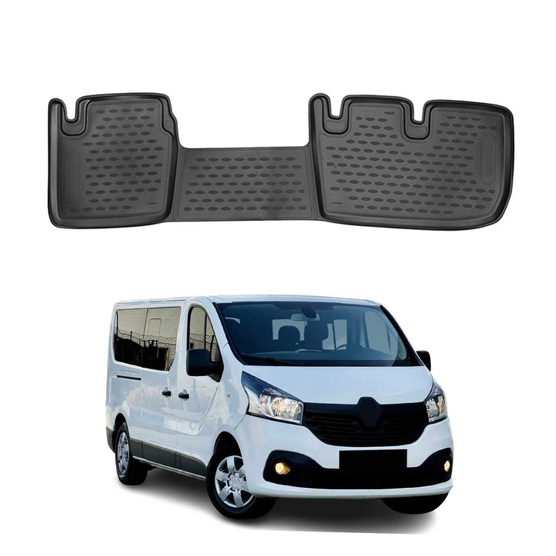 Tapis de sol pour Opel Vivaro 2014-2021 2éme Rangée en caoutchouc TPE 3D Noir