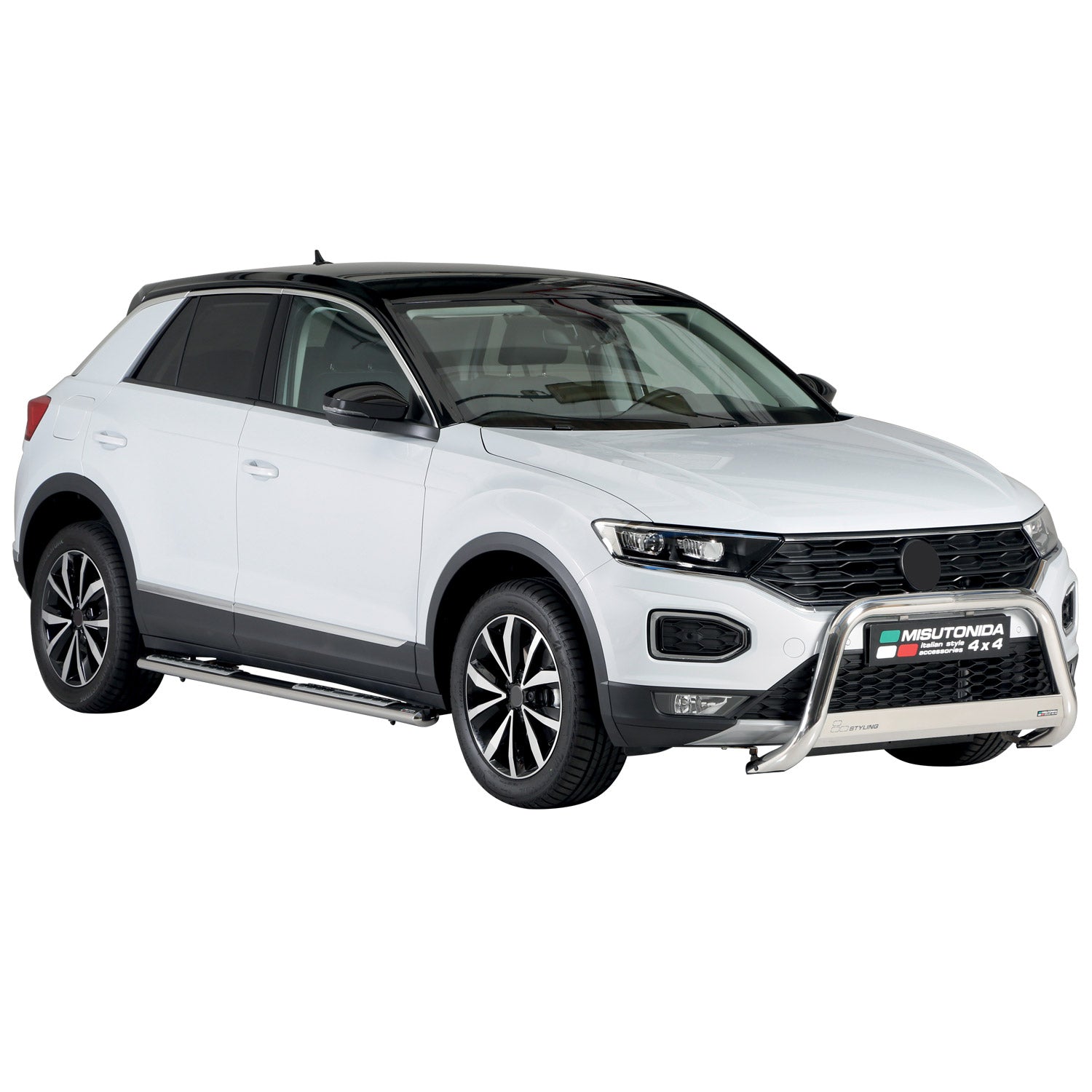 Pare-buffle Avant pour VW T-Roc 2017-2025 63mm en Acier Inoxydable Argent
