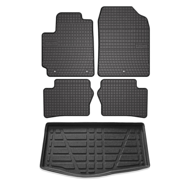 Kit Tapis de sol et coffre pour Kia Picanto 2017-2024 HB TPE Noir