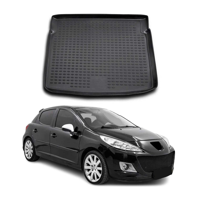 Tapis de Coffre pour Peugeot 207 2006-2014 TPE Noir