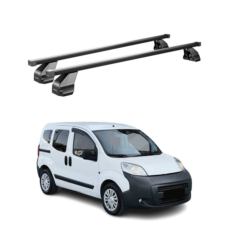 Barres Transversales Menabo pour Peugeot Bipper 2008-2014 Noir