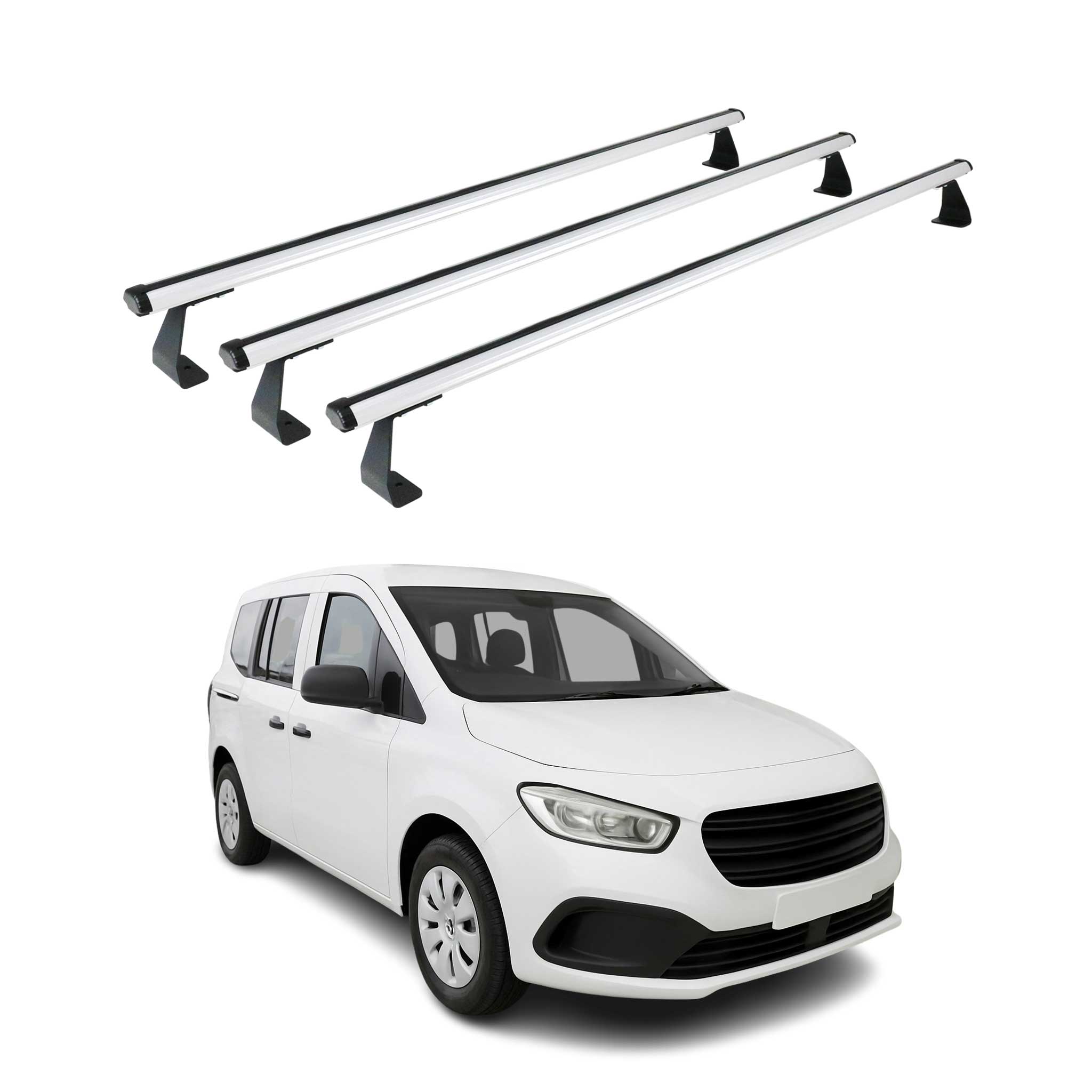 Barres de toit transversales pour Mercedes Citan 2021-2026 Aluminium Gris 3 pcs