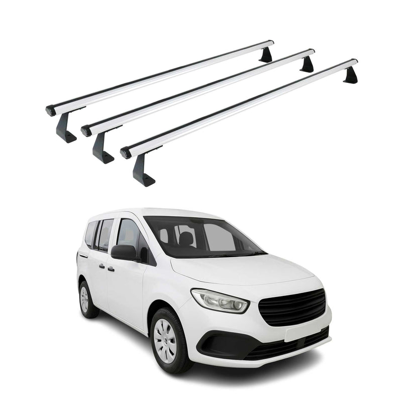 Barres de toit transversales pour Mercedes Citan 2021-2025 Aluminium Gris 3 pcs