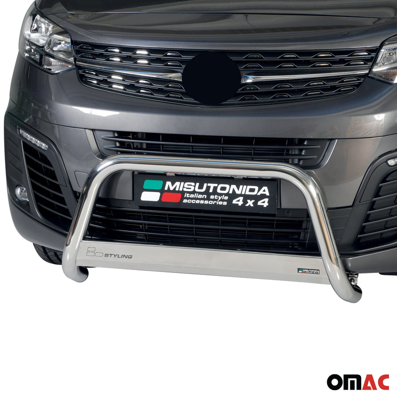 Pare-buffle Avant pour Opel Zafira Life 2020-2025 63mm en Acier Inoxy Argent