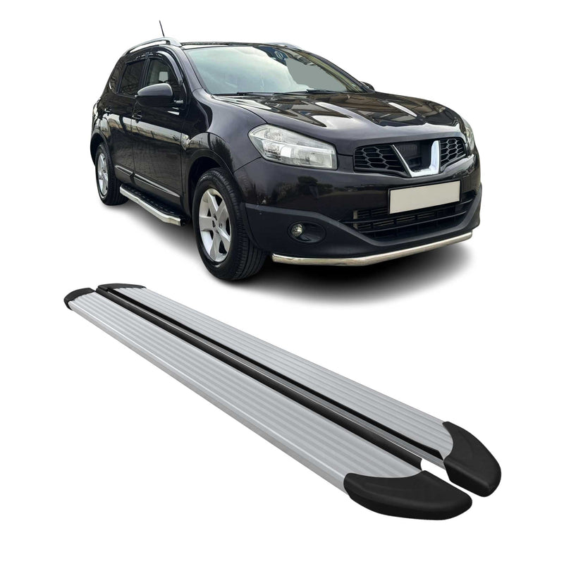 Marchepieds Latéraux pour Nissan Qashqai +2 NJ10 2008-2014 Aluminium Argent 2Pcs