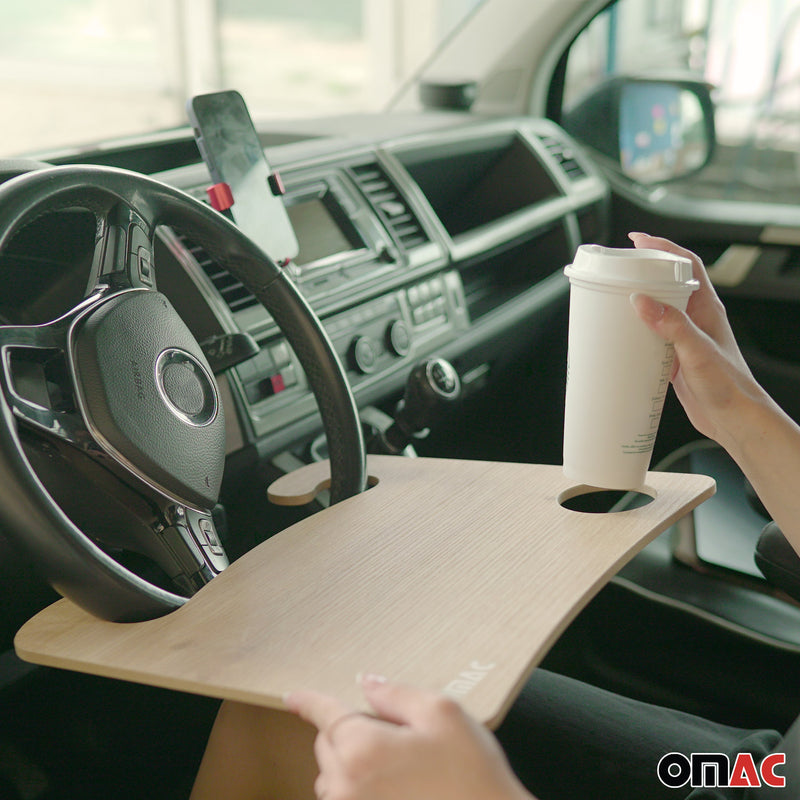 Table de volant de voiture en bois avec plateau de travail pratique en hêtre