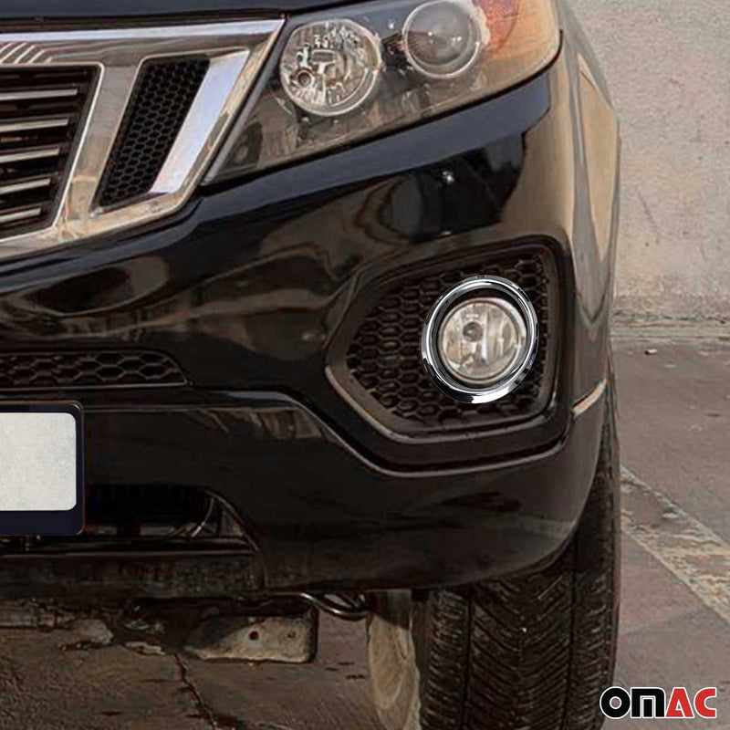 Cadre Phare Antibrouillard pour Kia Sorento II facelift 2013 acier inox Chromé