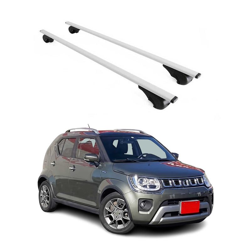 Barres de toit Transversales pour Suzuki Ignis 2016-2024 Fer Argent