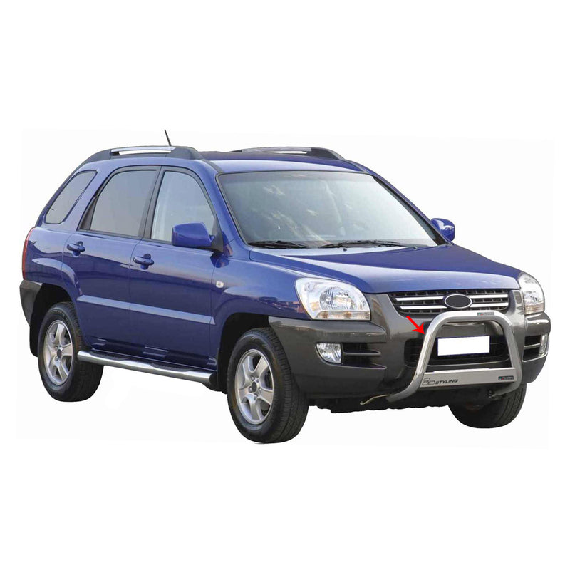 Pare-buffle Avant pour Kia Sportage 2004-2008 63 mm en Acier Gris