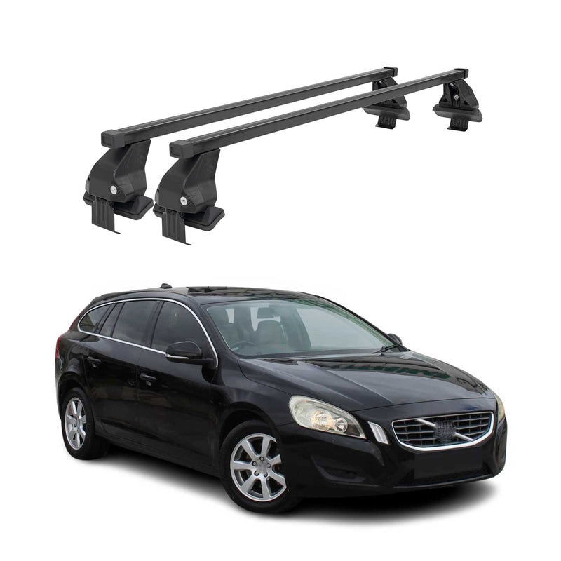 Barres Transversales Menabo pour Volvo V60 2010-2013 Noir