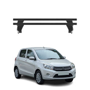 Menabo Barres de toit Transversales pour Suzuki Celerio 2015-2021 Alu Noir ABE