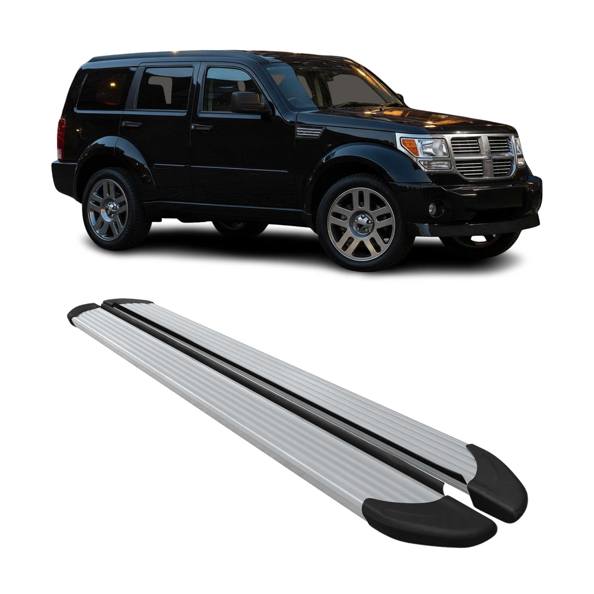 Marchepieds Latéraux pédale pour Dodge Nitro 2006-2012 Aluminium Argent 2Pcs