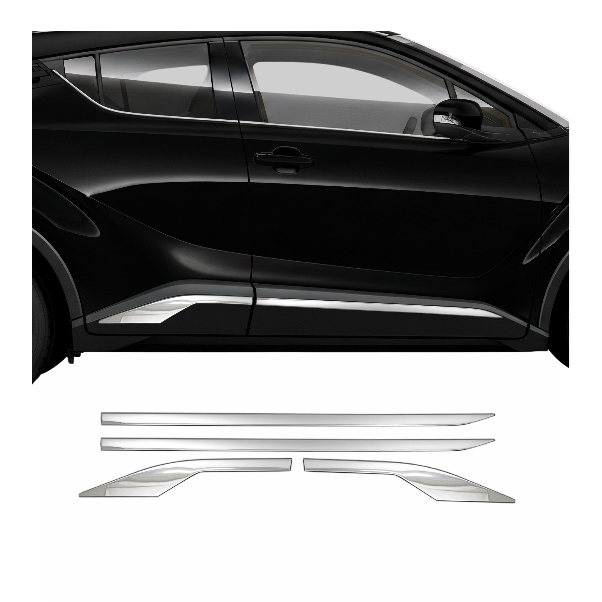 Garniture de Porte Latérale pour Toyota C-HR 2016-2023 Acier Inox 4Pcs