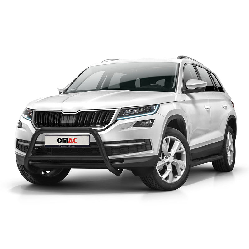 Pare-Buffle Avant Pour Skoda Kodiaq 2017-2021 Acier Inoxydable Noir