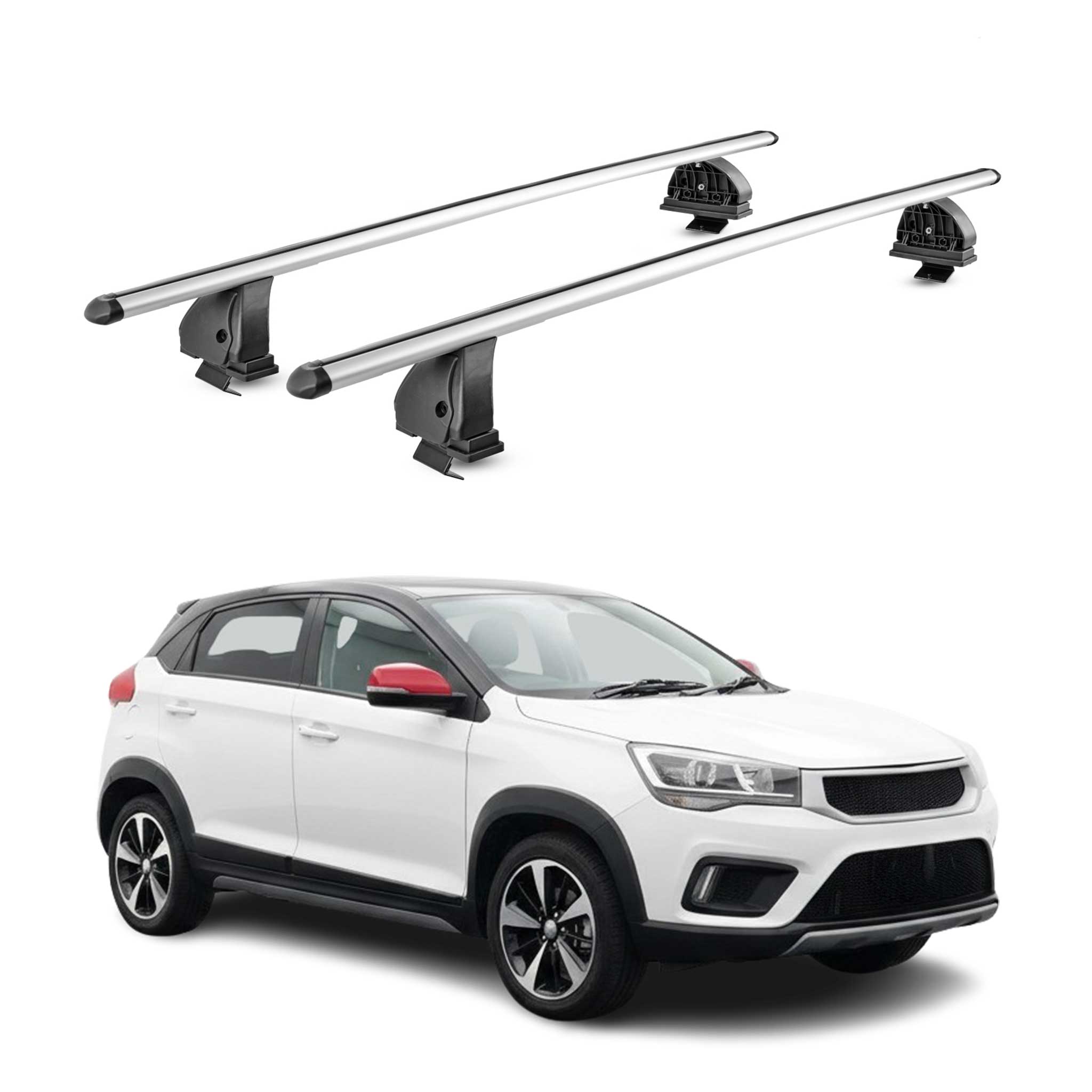 Barres de toit transversales Aluminium pour DR 3 2018-2026 TÜV 75 kg Gris 2Pcs