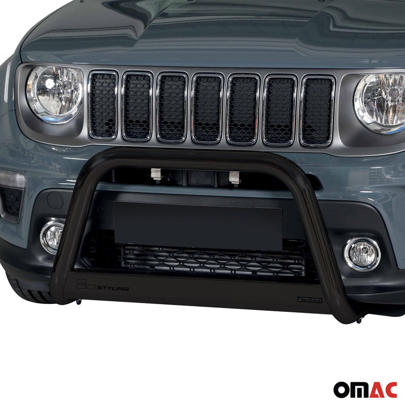 Pare-buffle Avant pour Jeep Renegade 2018-2022 63 mm en Acier Noir