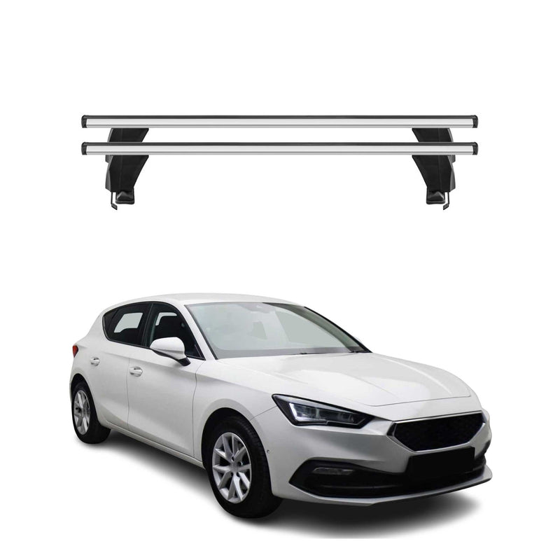 Menabo Barres de toit Transversales pour Seat Leon IV 2020-2025 Gris ABE 2x