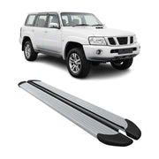Marchepieds Latéraux pédale pour Nissan Patrol 2010-2024 Aluminium Argent 2Pcs