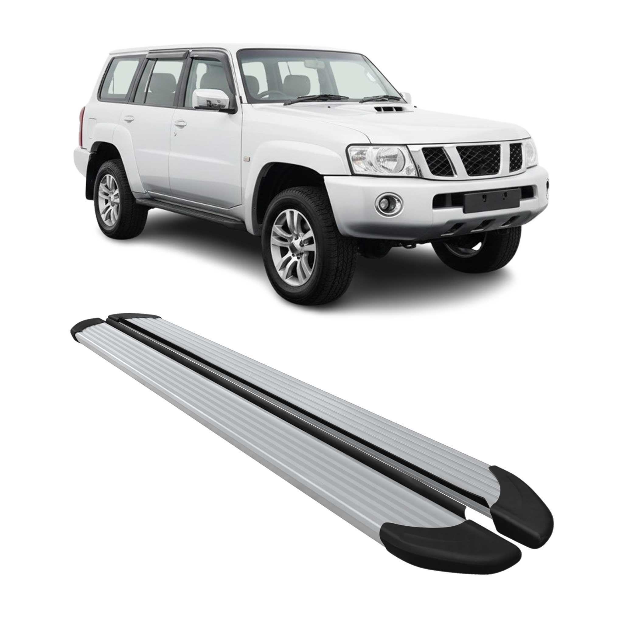 Marchepieds Latéraux pédale pour Nissan Patrol 2010-2024 Aluminium Argent 2Pcs