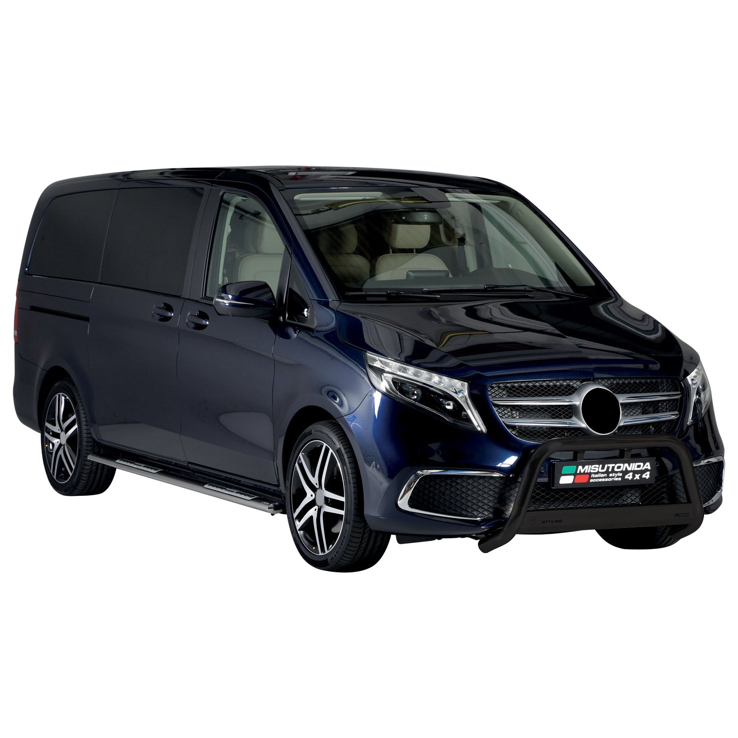 Pare-buffle Avant pour Mercedes Classe V 2020-2026 FL 63mm Acier Inoxydable Noir