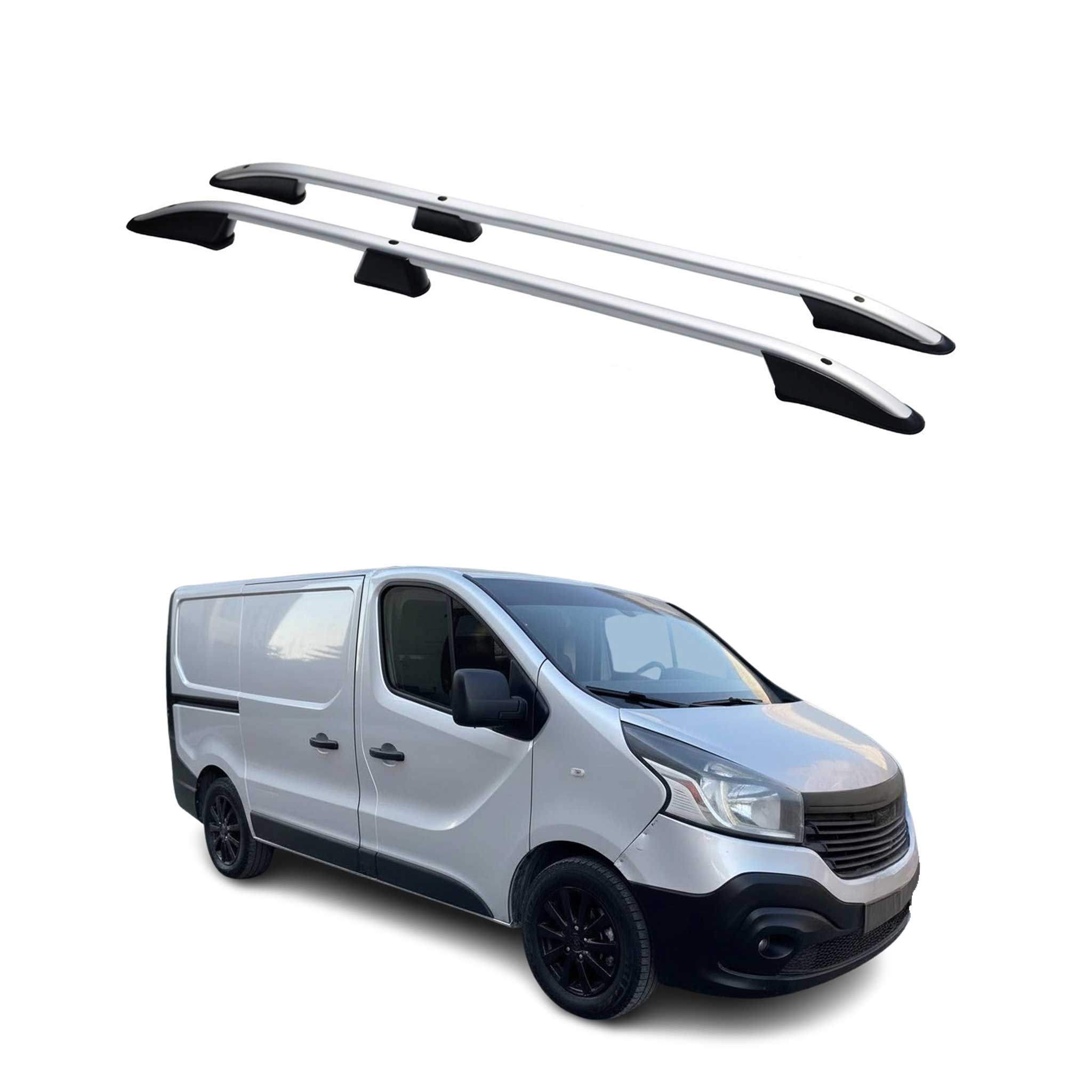 Barres de toit longitudinales pour Renault Trafic 2014-2024 L1 Aluminium Gris