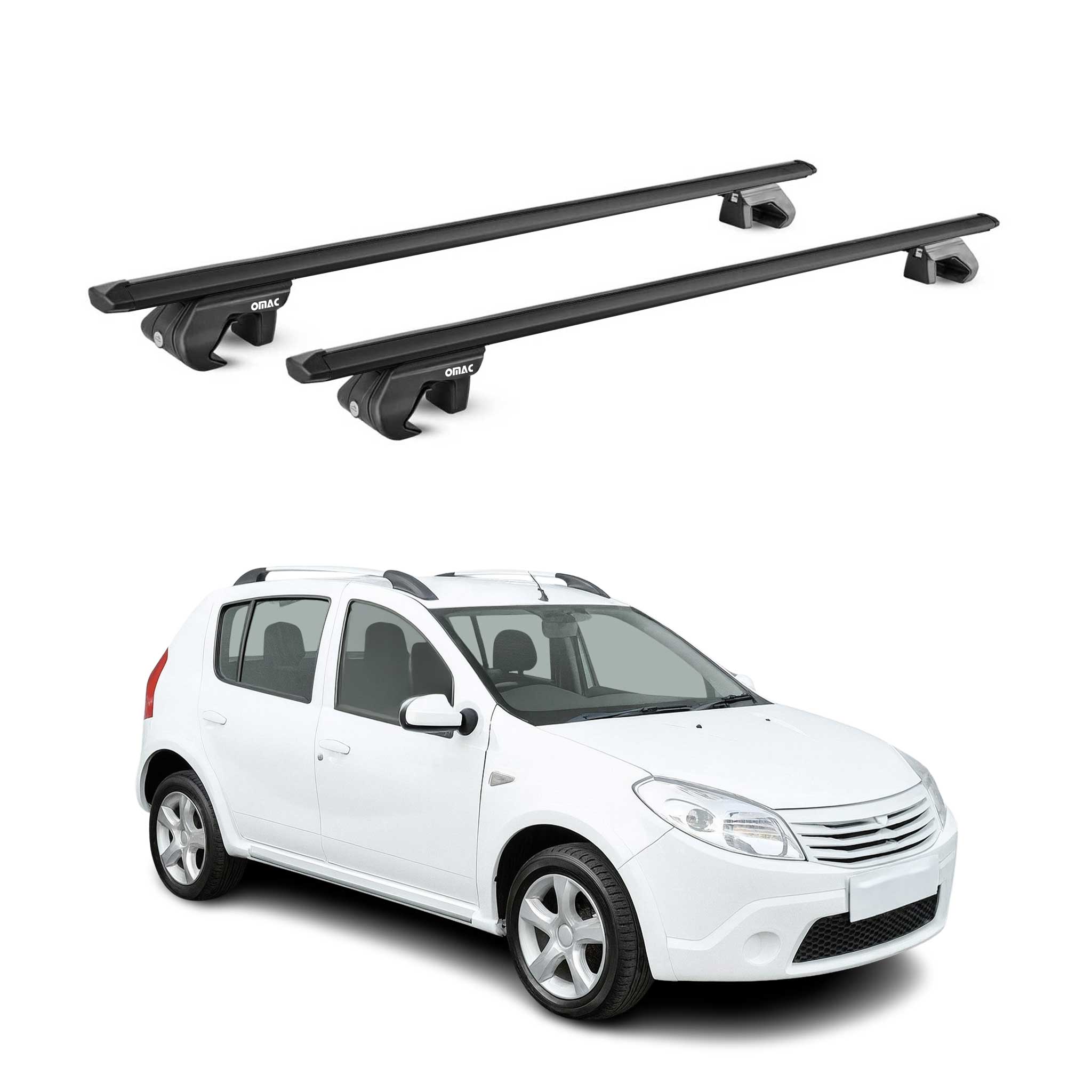 Barres de toit pour Dacia Sandero Stepway I 2011-2012 Facelift Alu Noir ABE
