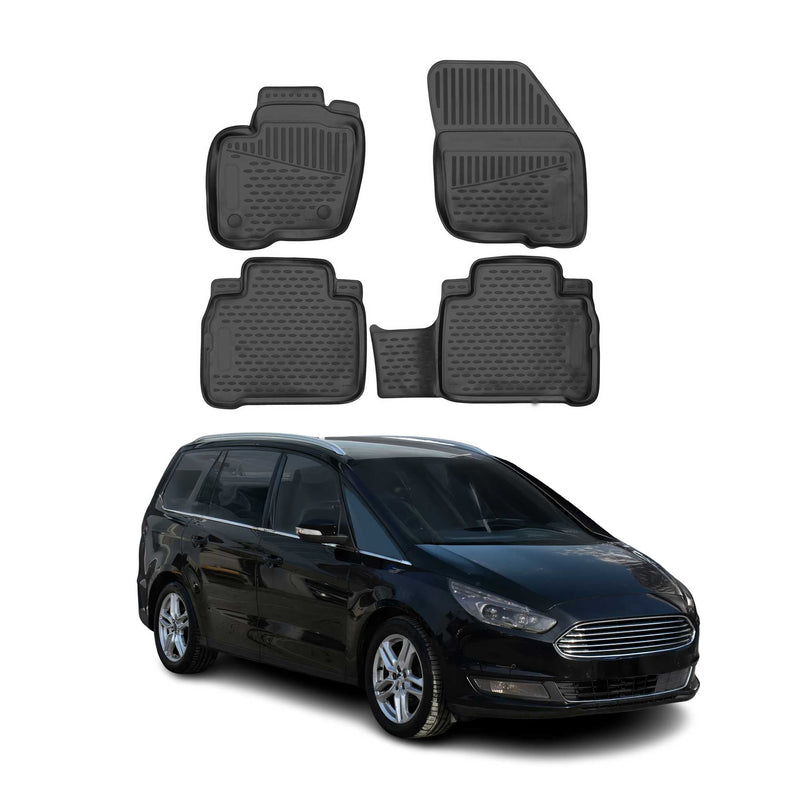 OMAC Tapis de sol pour Ford S-Max Galaxy 2015-2024 sur mesure en caoutchouc Noir