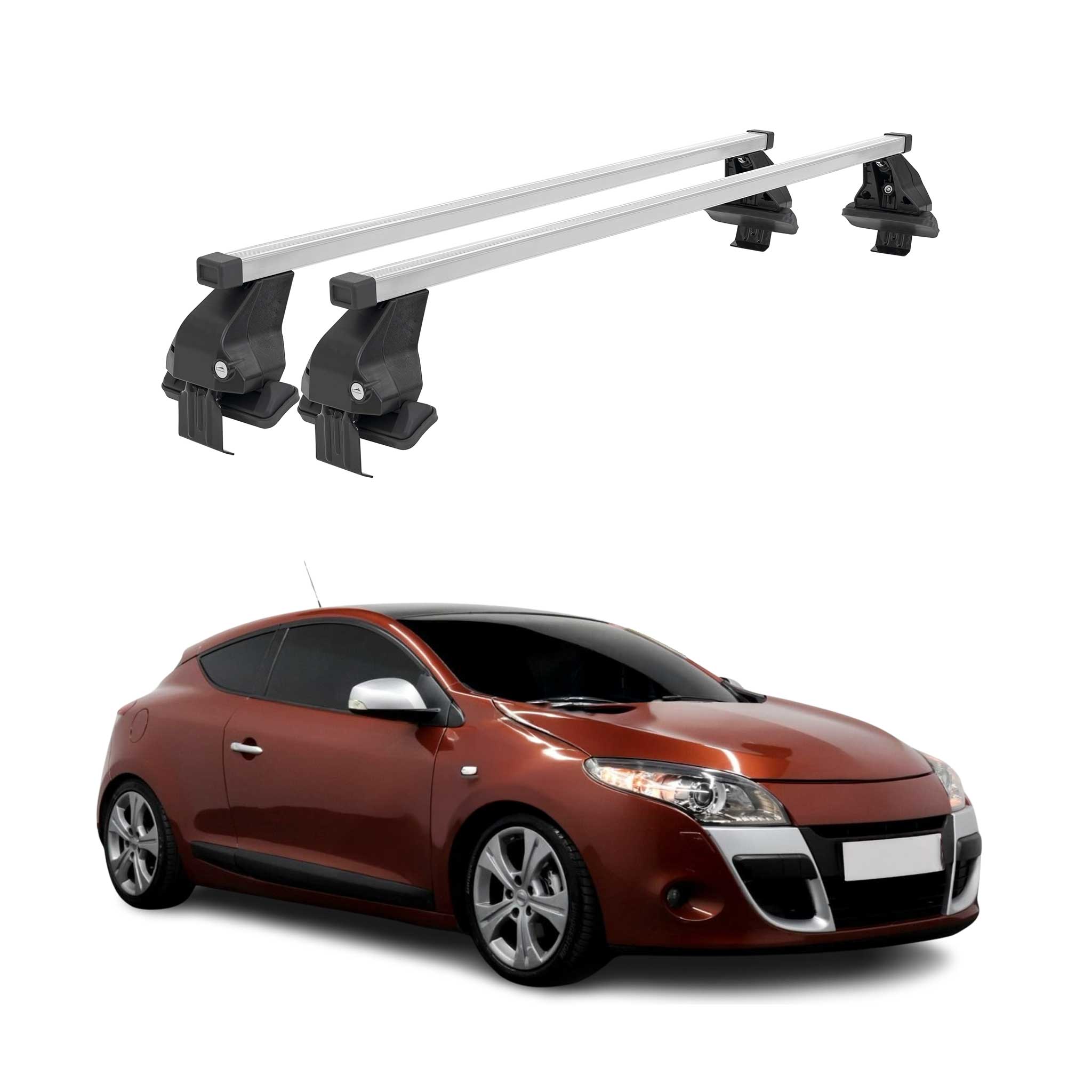 Barres de toit transversales pour Renault Megane III Coupé 2009-2012 Gris