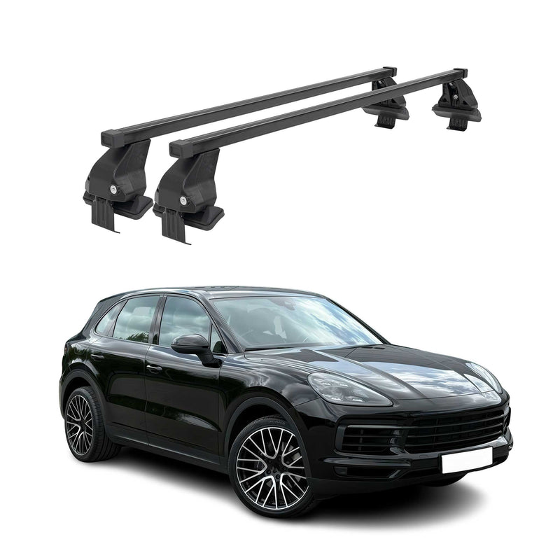Menabo Barres de Toit Transversales pour Porsche Cayenne PO536 2017-2024 Noir