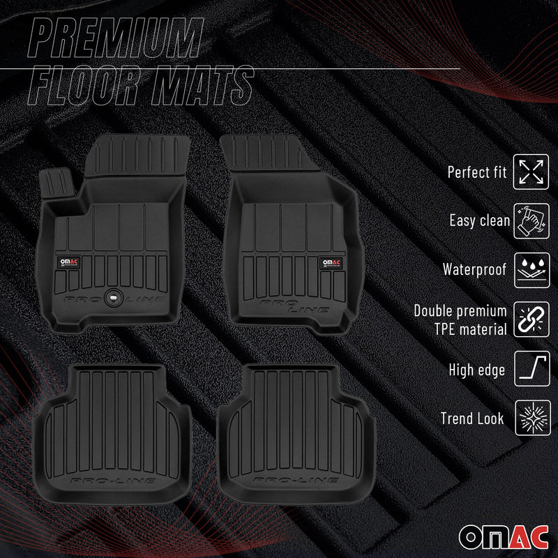OMAC Tapis de sol en caoutchouc pour Fiat Freemont 2011-2015 Noir Premium