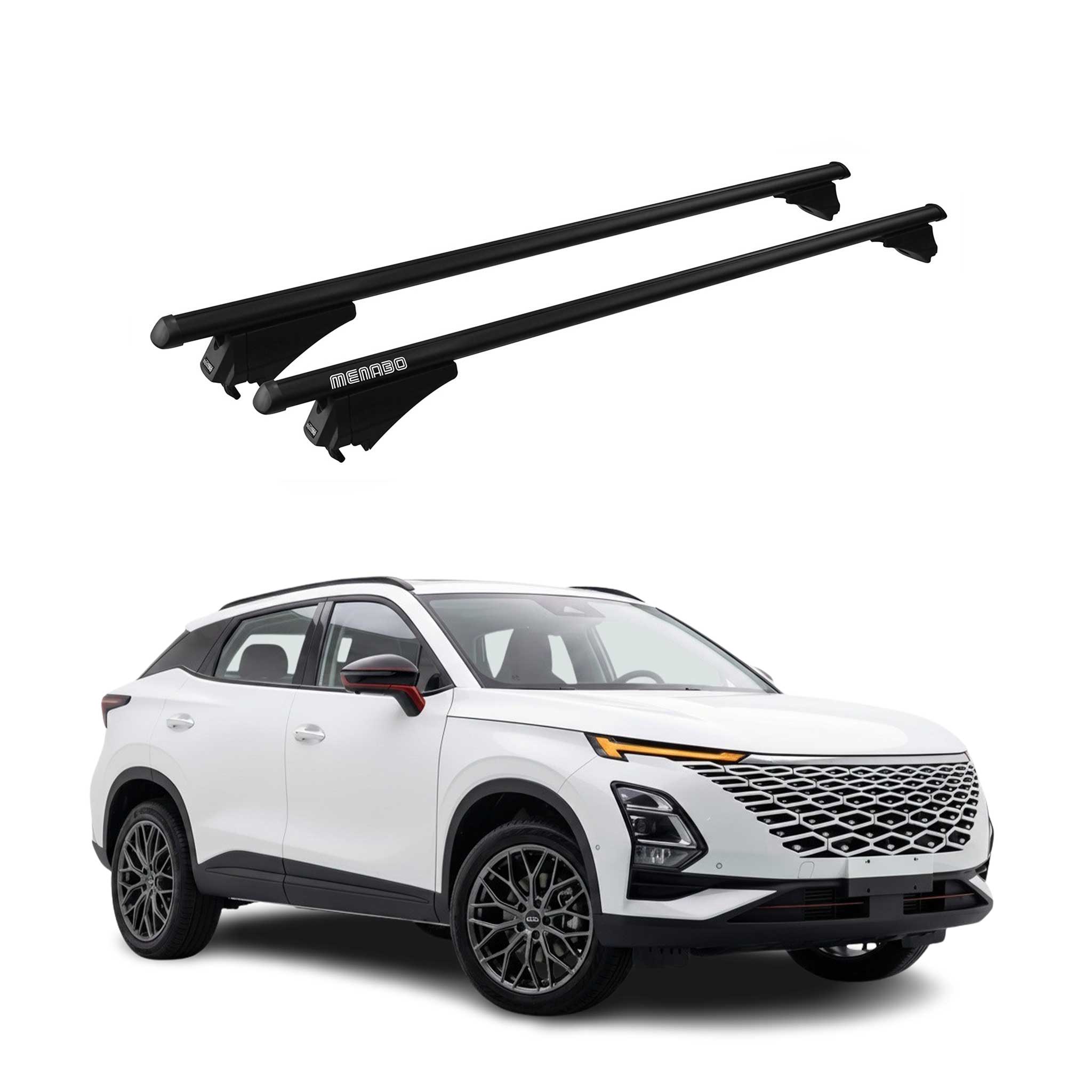 Menabo Barres de Toit Transversales pour Omoda C5 2024-2026 Aluminium Noir 2x
