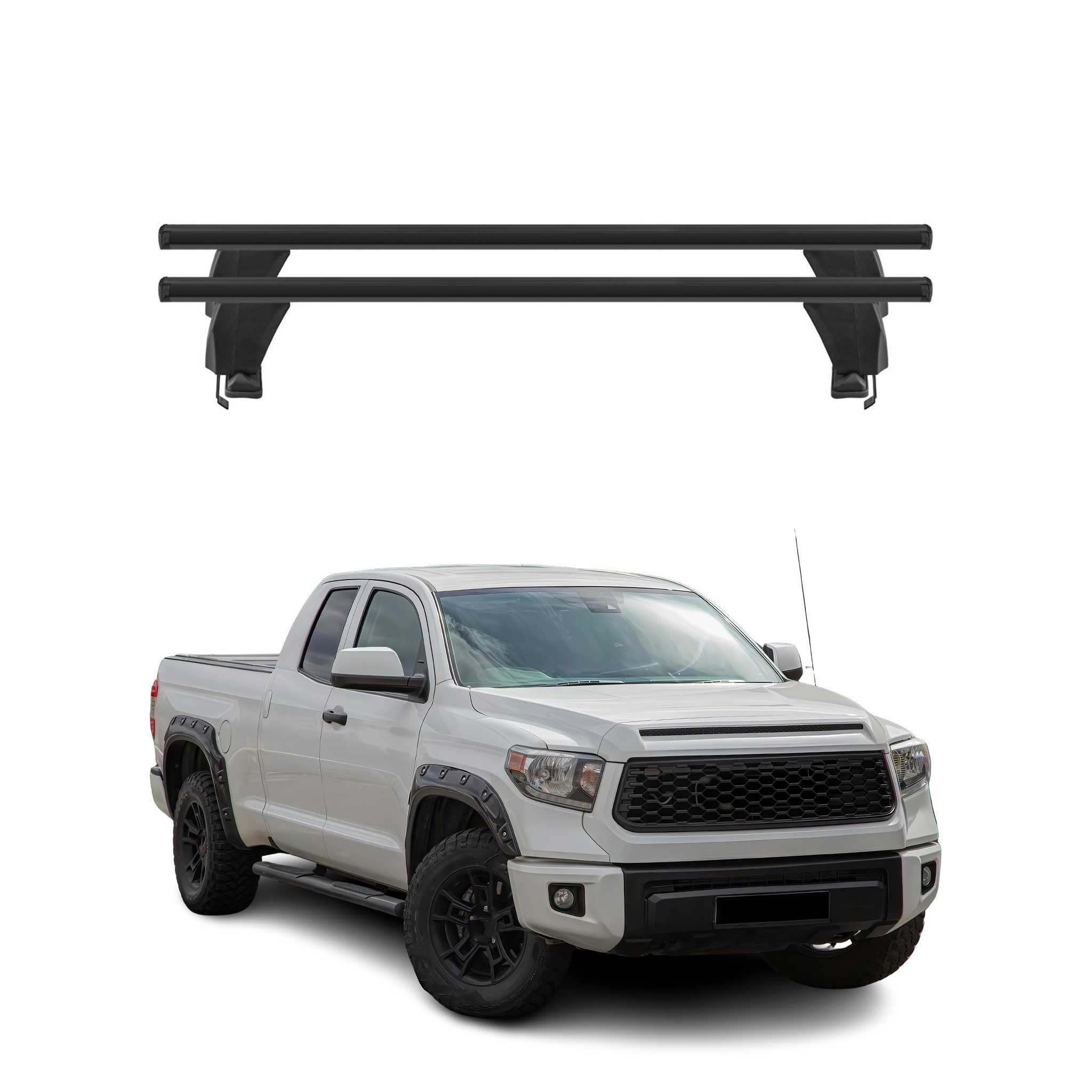 Barres de toit Transversales pour Toyota Tundra Double Cab 2014-2021 Noir 2x