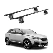 Barres de toit transversales acier pour Peugeot 3008 II 2016-2023 TÜV Noir 2Pcs