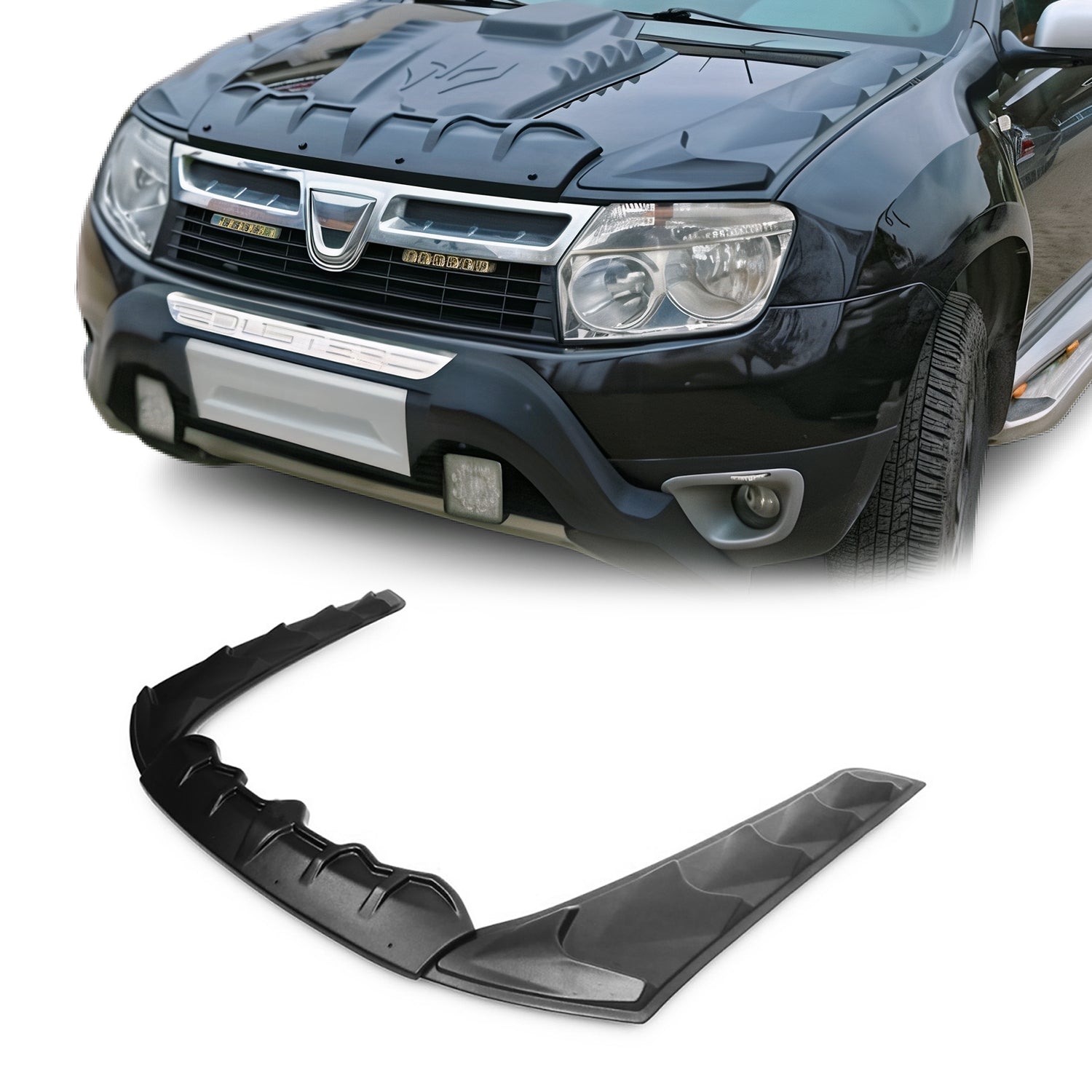 Deflecteurs d'air capot de voiture pour Dacia Duster 2010-2017 en ABS Noir 3 Pcs