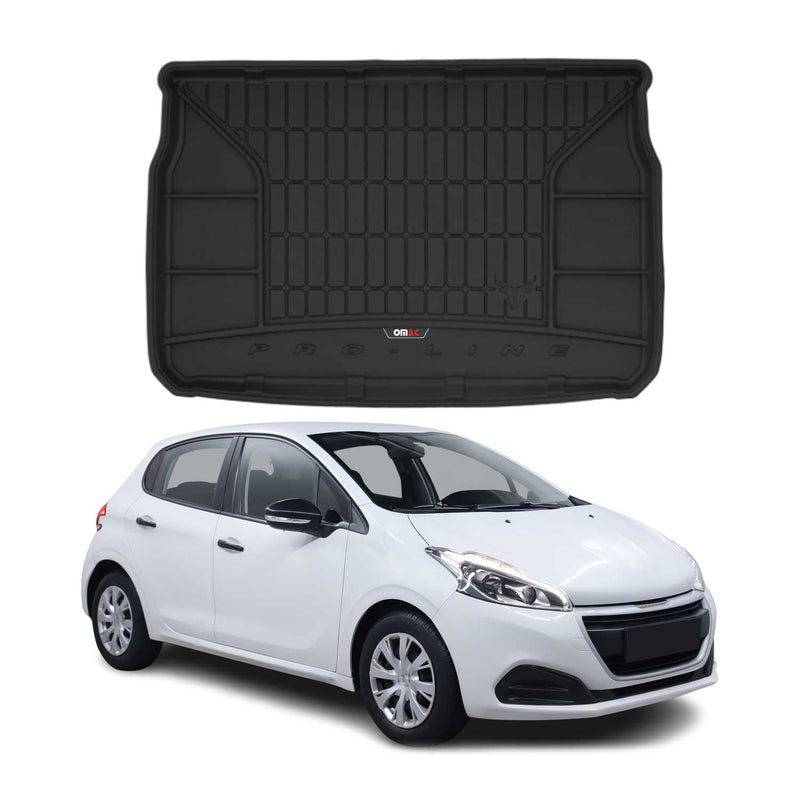 Tapis de Coffre pour Peugeot 208 2012-2019 TPE Noir