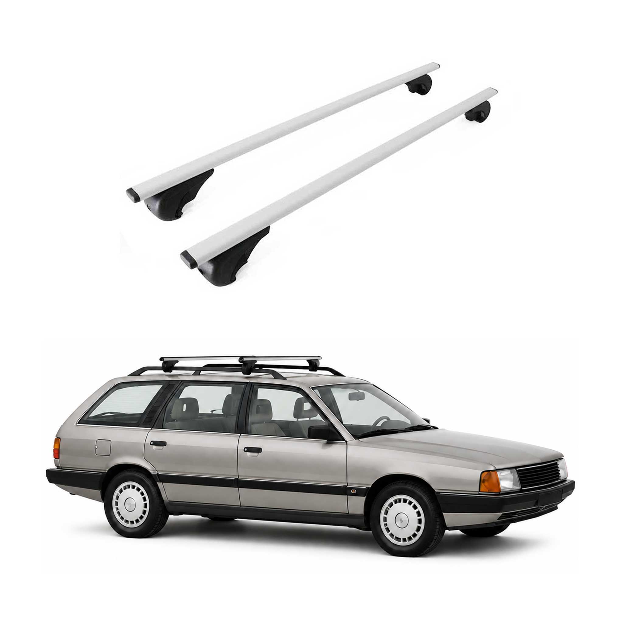 Barres de toit Transversales pour Audi 100 Avant 1983-1991 Fer Gris 2Pcs