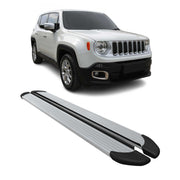 Marchepieds Latéraux pédale pour Jeep Renegade 2015-2024 Aluminium Argent 2Pcs