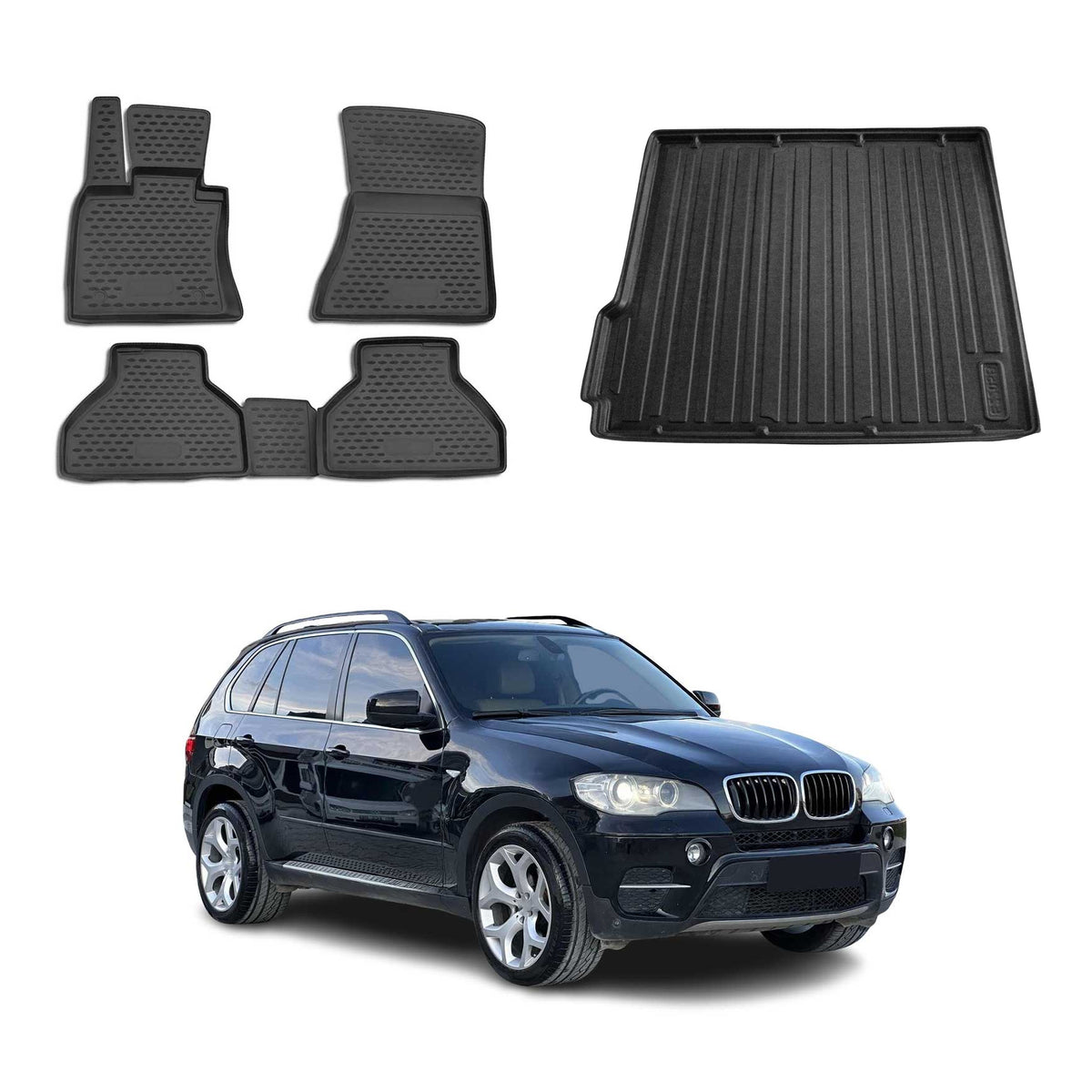 OMAC Kit Tapis de Sol et Coffre pour BMW X5 II E70 2007-2013