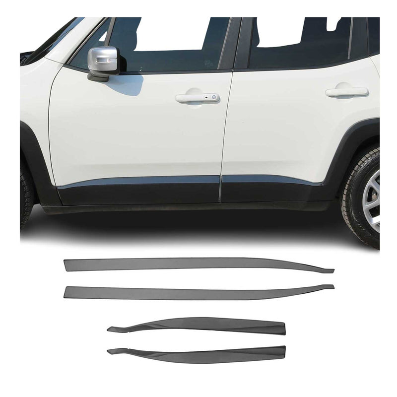 Garniture Baguette de porte latérale pour Jeep Renegade 2014-2024 inox Foncé 4x