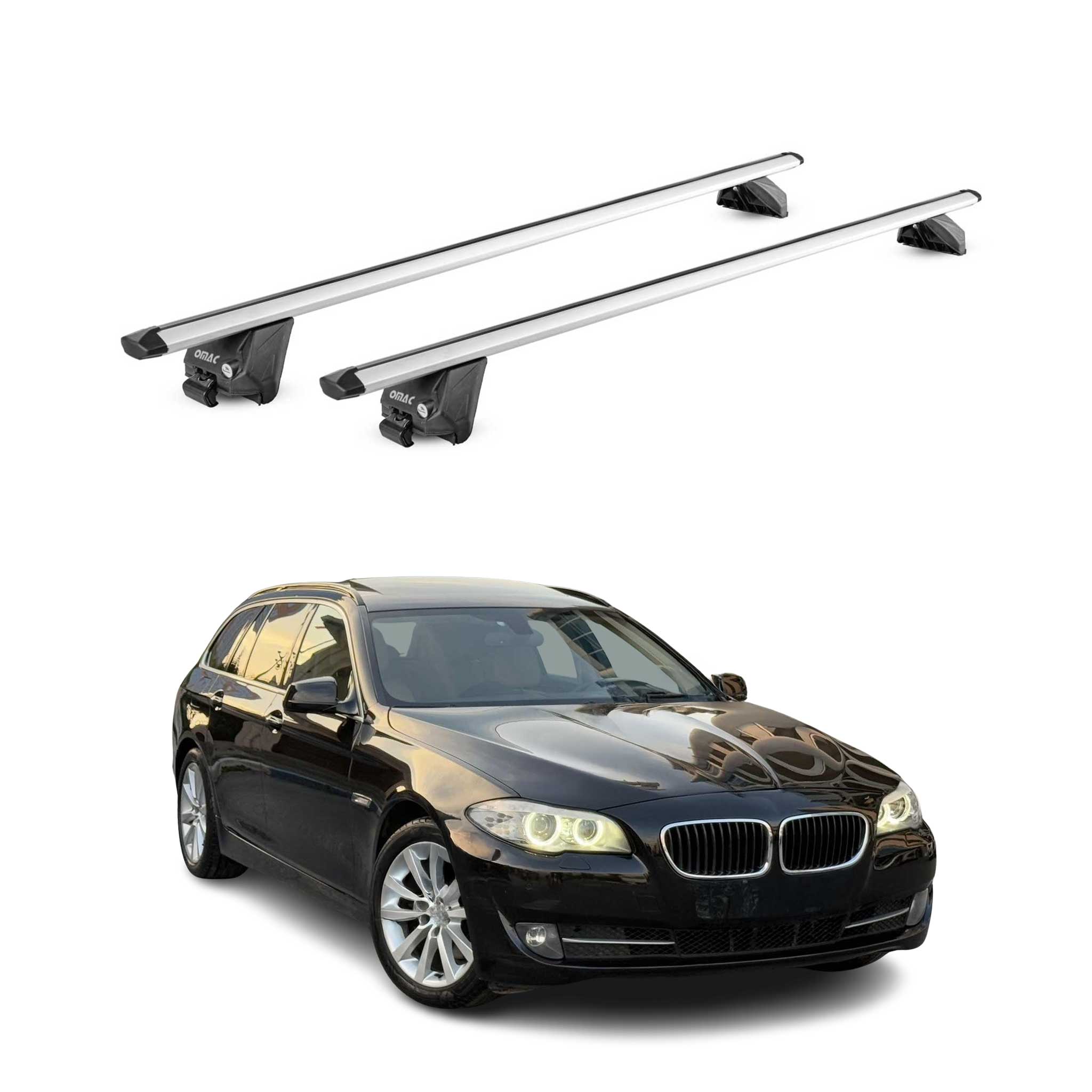 Barres de toit transversales pour BMW Serie 5 Touring F11 G31 2010-2023 Gris ABE
