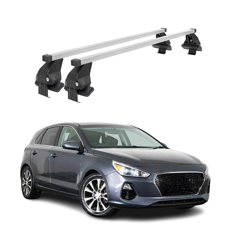 Barres de toit transversales pour Hyundai Elantra GT 2017-2020 Acier Gris