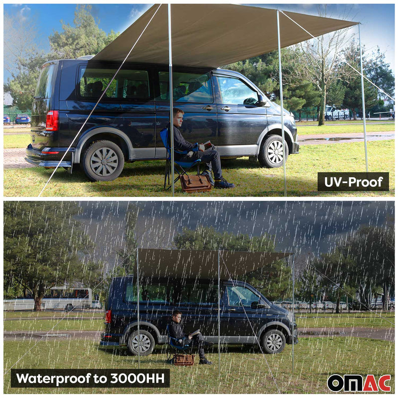 Rail d'auvent de tent pour VW T7 Transporter Caravelle 2024-2025 L2 Long Noir