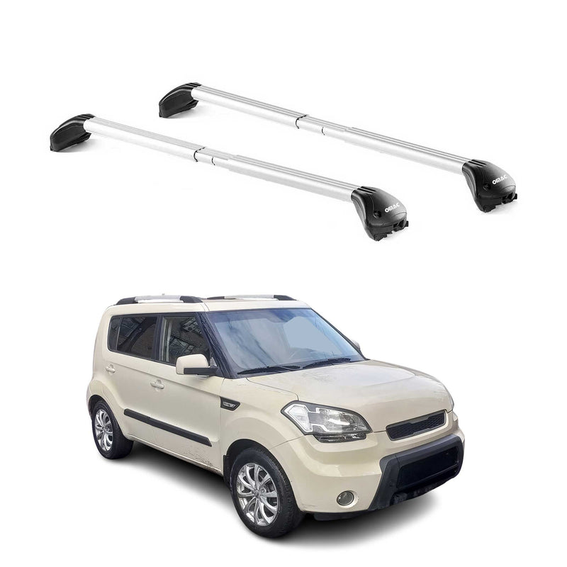 Barres de toit transversales pour Kia Soul AM 2008-2013 5P Gris Argenté 2x ABE