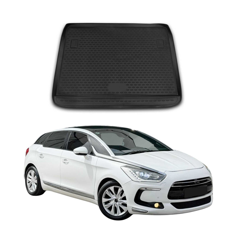 OMAC Tapis de coffre pour Citroen DS5 2011-2018 sur mesure en caoutchouc Noir