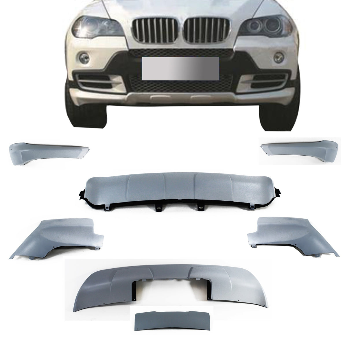 JOM Kit Pare-chocs & Spoilers vorne/hinten pour BMW X5 (E70) 2007-2010 nicht passend für LCI